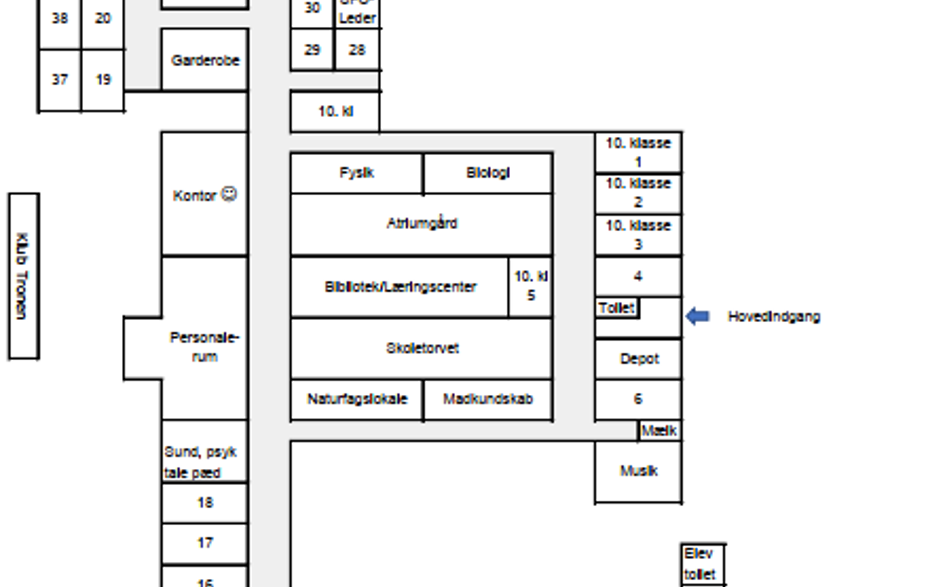 Billede af lokaler på Trongårdsskolen